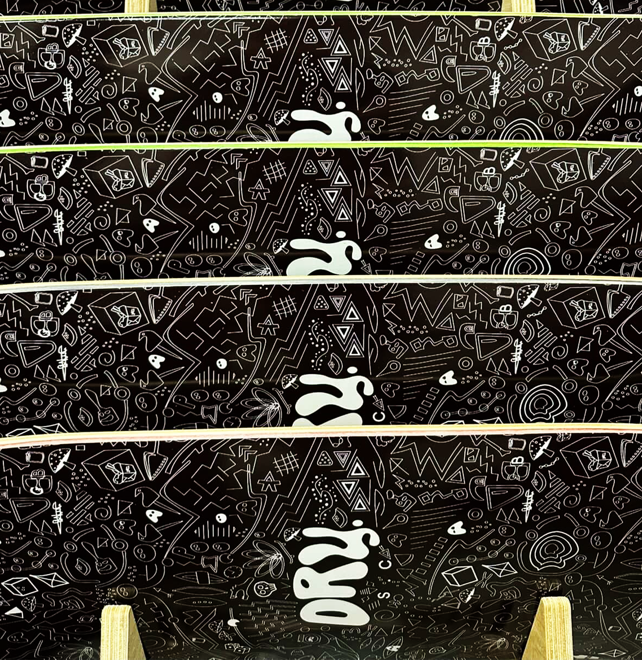 Dry. SC - B&W Mental illustration skateboard deck