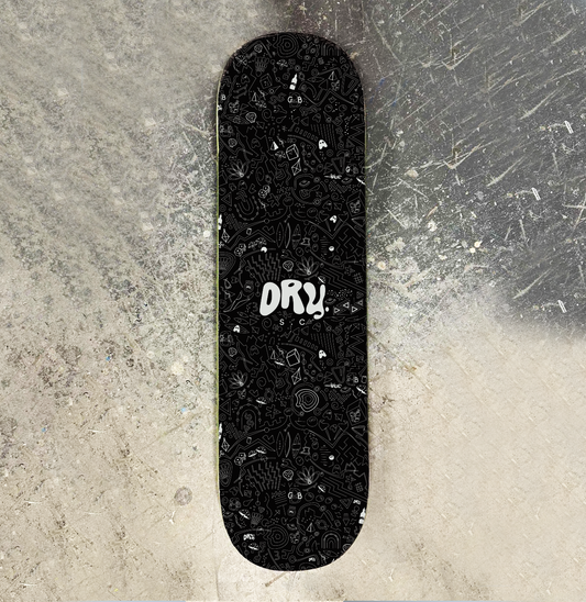Dry. SC - B&W Mental illustration skateboard deck